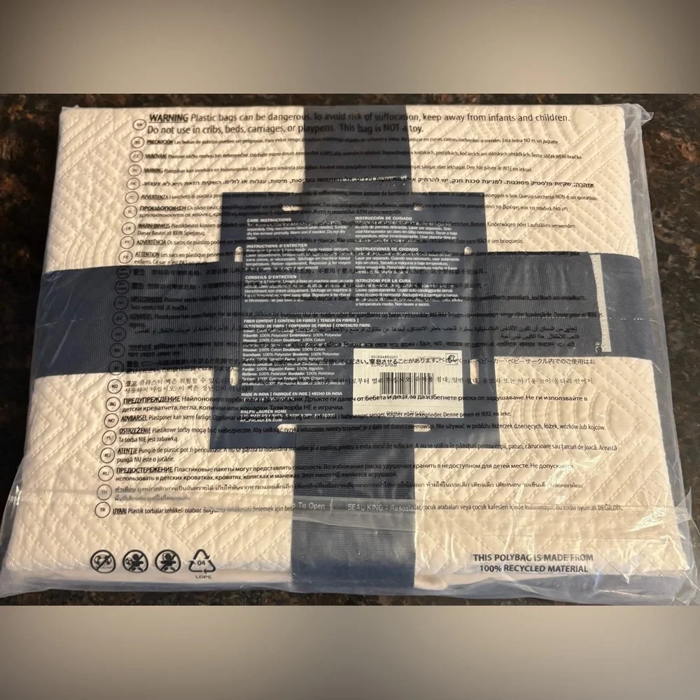 New Ralph Lauren Park Row Elysia Euro Sham in Chic Cream 26 x 26 Cotton Luxury